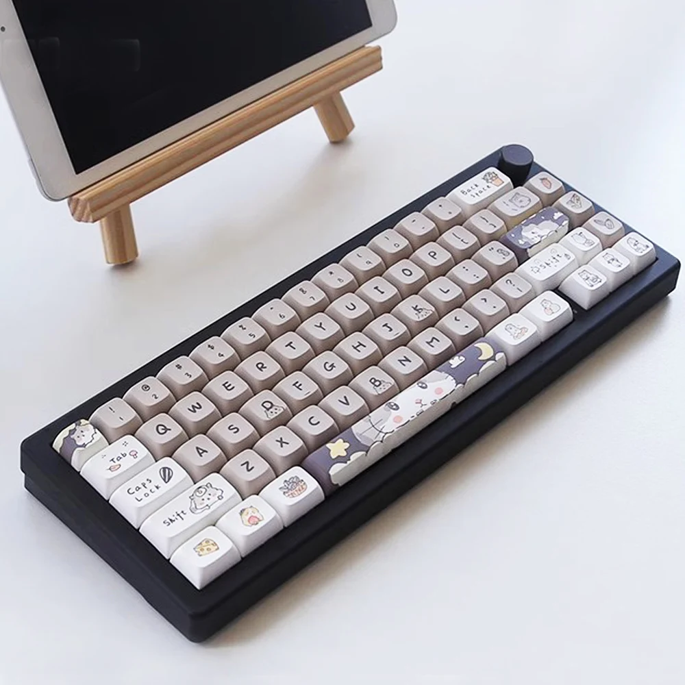 Teclas con tema de dibujos animados de ratón bonito de 132 teclas, teclas de perfil XDA en inglés para teclas de teclado mecánico 61/64/68/84/87/96/98/104 - imagen 4