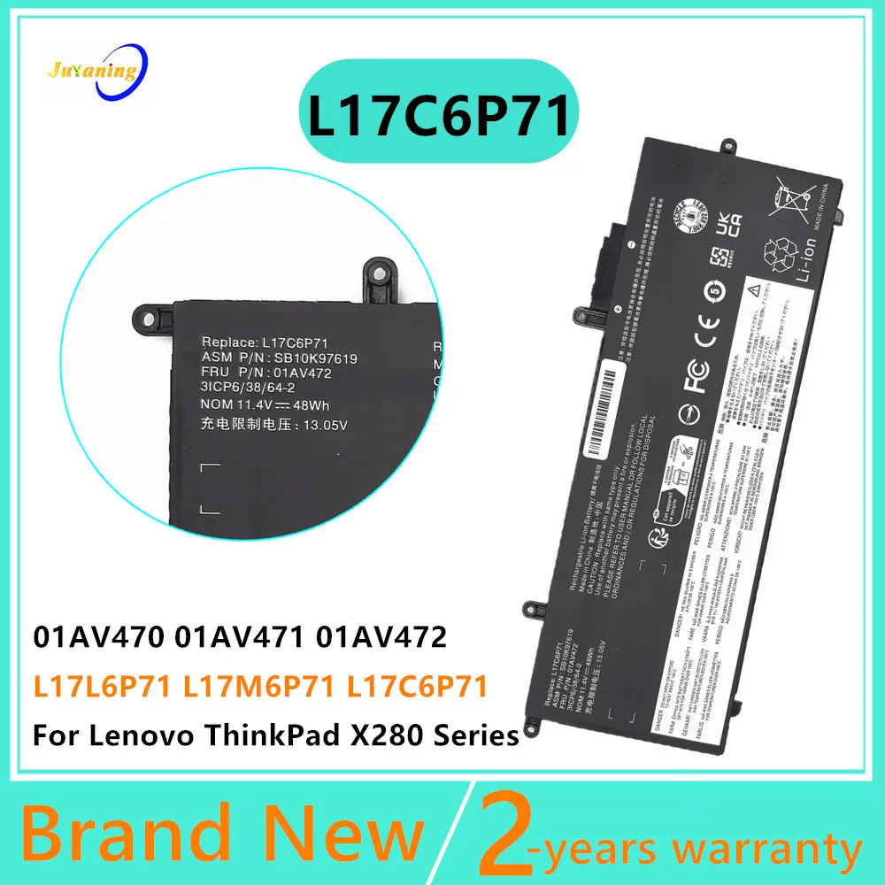 L17C6P71 L17M6P71 L17L6P71 01AV470 01AV471 01AV472 batería del ordenador portátil para Lenovo ThinkPad X280 Series SB10T83165 5B10W13922 11,4 V