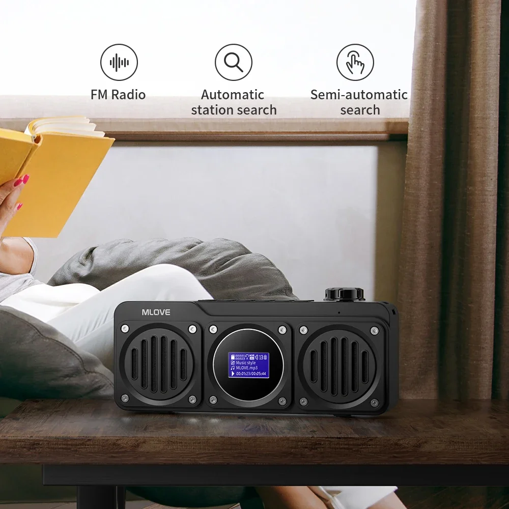 BV810 Altavoz Bluetooth portátil con Radio FM altavoz impermeable al aire libre pantalla LCD HD llamada gratuita ranura para tarjeta Micro SD caja de sonido - imagen 5