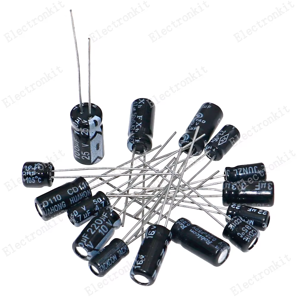 Condensadores electrolíticos, kit mixto de 15 valores, 10v-50v, 200 unidades - imagen 4
