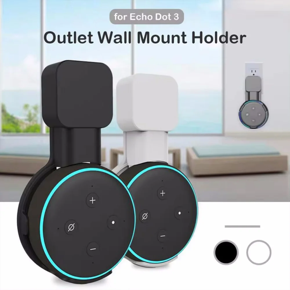 Soporte de montaje en pared para Echo Dot 3, soporte de gestión de cables portátil para Alexa Echo Dot, colgador de caja de sonido de altavoz de tercera generación