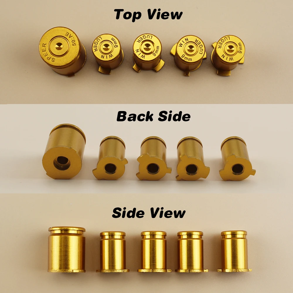 1 Juego de botones de controlador para Xbox 360, aleación de aluminio, Metal, ABXY, tapa de botón tipo bala, accesorios de repuesto para mando - imagen 3