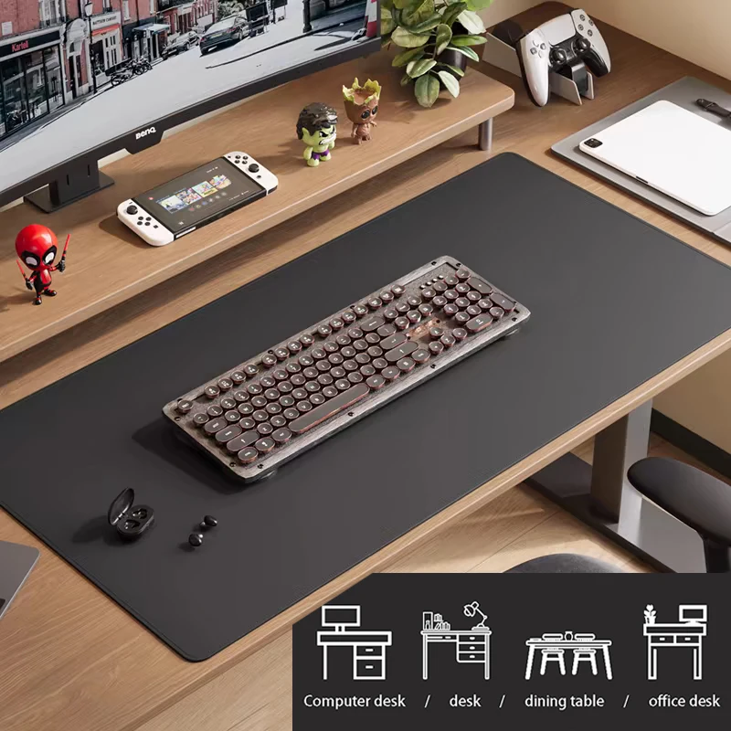 Alfombrilla de ratón de gran tamaño, alfombrilla protectora de escritorio de oficina de cuero PU, impermeable, teclado de escritorio, alfombrilla de ratón para juegos, accesorios para PC - imagen 3