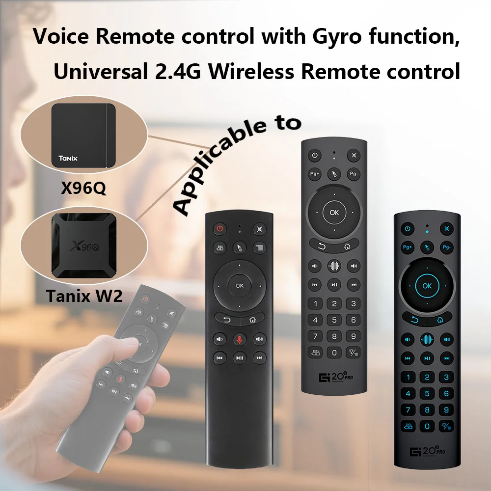 G20S Control remoto por voz giroscopio IR G20SPRO BT5.0 retroiluminado 2,4G inalámbrico Air Mouse para Android TV BOX X96 H96 MAX T95 - imagen 2