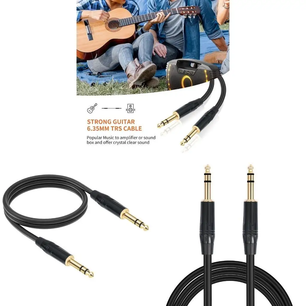 Cable instrumento guitarra R53C 6,35mm, conectores mono rectos macho a macho 6,35mm con conectores 1/4 pulgadas a