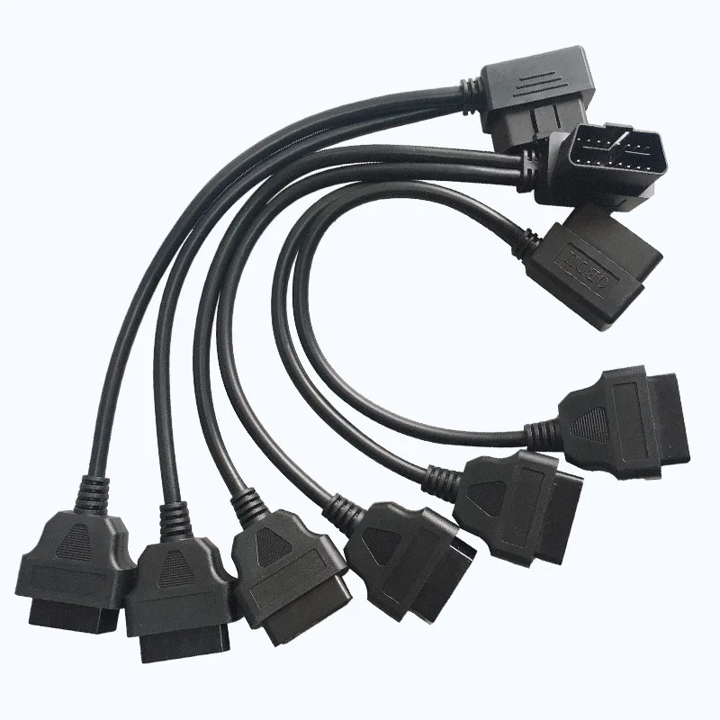 Cable de extensión OBDII, adaptador convertidor macho a 2 hembra de 16 pines, divisor de Cable de diagnóstico OBD2 para escáner de herramientas de diagnóstico automático - imagen 2
