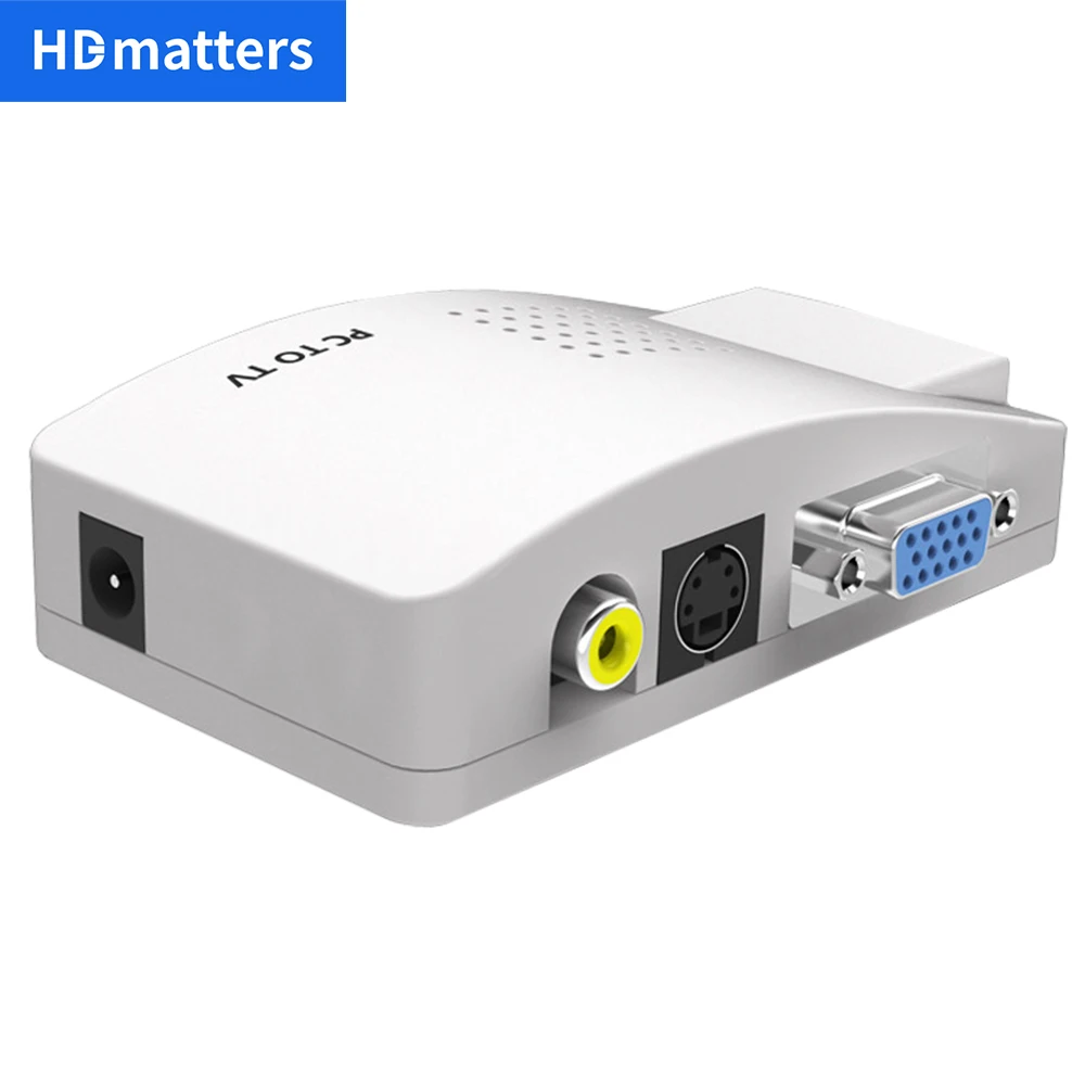 Convertidor VGA a RCA BOx PC a TV AV VGA S-video convertidor divisor VGA a vídeo compuesto VGA divisor convertidor para PC TV - imagen 2