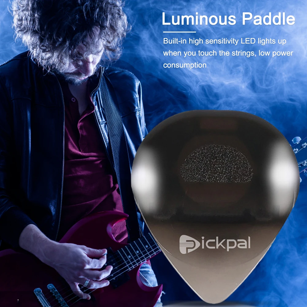 Púa luminosa táctil para guitarra con luz LED de alta sensibilidad, púa de instrumentos de cuerda antideslizante para guitarristas eléctricos bajos - imagen 4