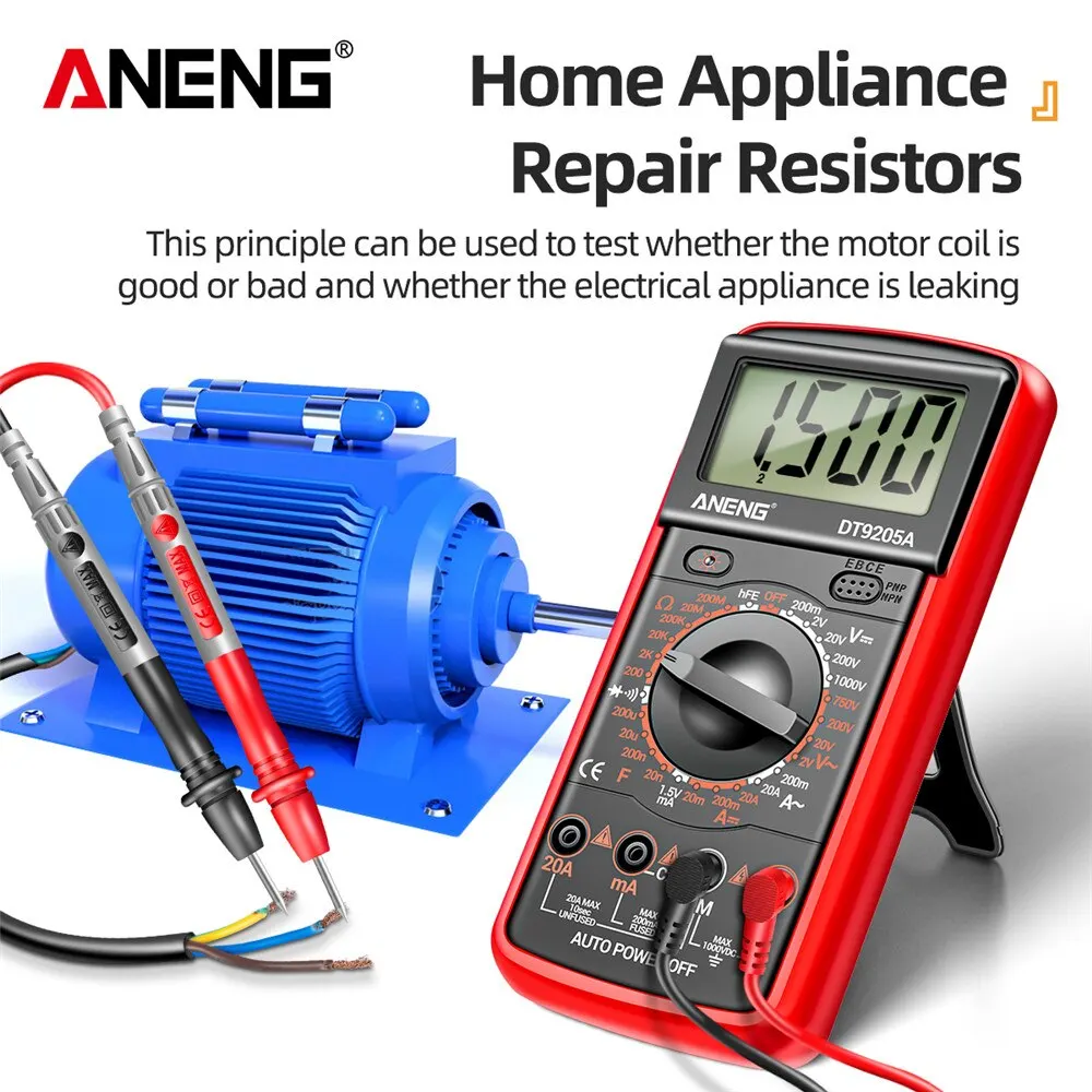 ANENG-multímetro Digital DT9205A-12 de 1999 recuentos, probador de corriente de voltaje CA/CC, medidor de prueba eléctrica, multímetro analógico Profesional - imagen 3