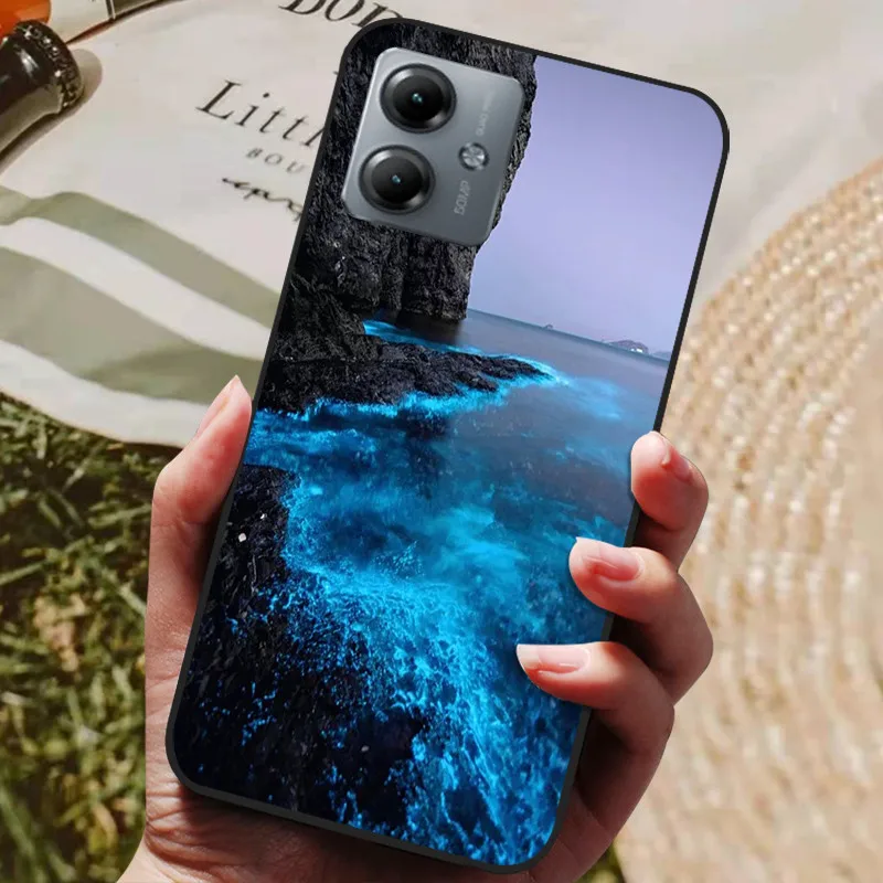 Para Motorola Moto G14 funda trasera de silicona TPU suave para Moto G14 fundas de teléfono MotoG14 G 14 funda protectora de moda negra - imagen 5