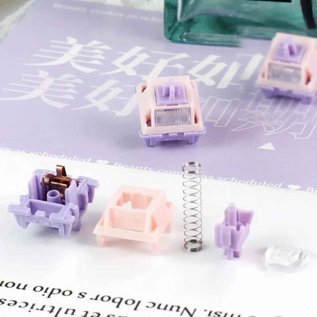 MMD Princess V4 interruptor lineal de 5 pines 28g 38g 45g 53g HIFI intercambio en caliente interruptores de teclado mecánico personalizados Pilar de guía de luz integrada - imagen 4