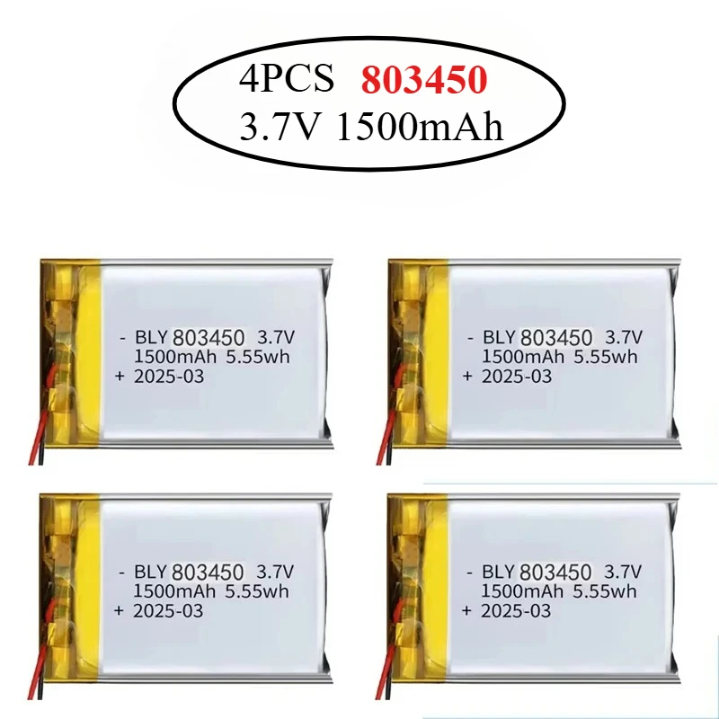 4 Uds 3,7 V 1000mAh/1500mAh/2000mAh/2500mAh/3000mAh batería de polímero de litio para navegador GPS PS4 controlador de juego walkie-talkie - imagen 2