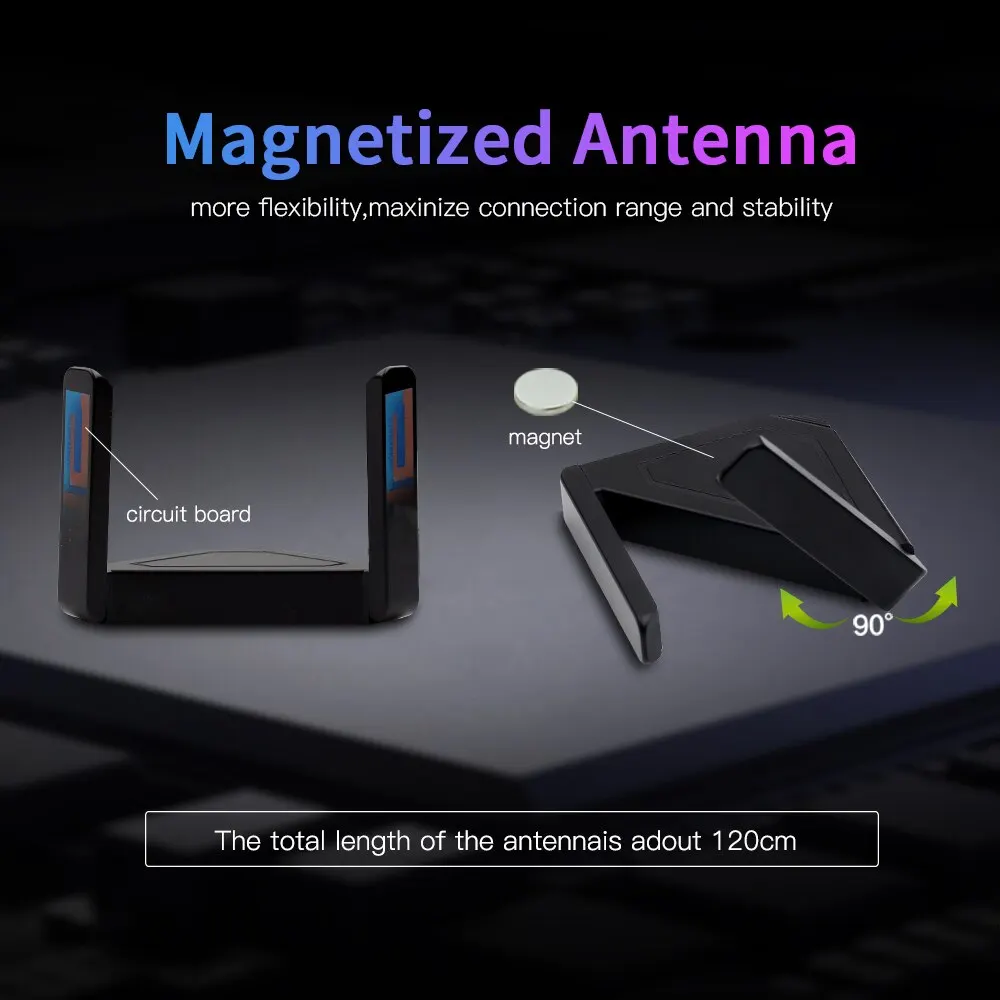 Fvi-Cable de antena de doble banda para enrutador AX210, adaptador WiFi de escritorio, RP SMA, 2,4G/5GHz - imagen 2