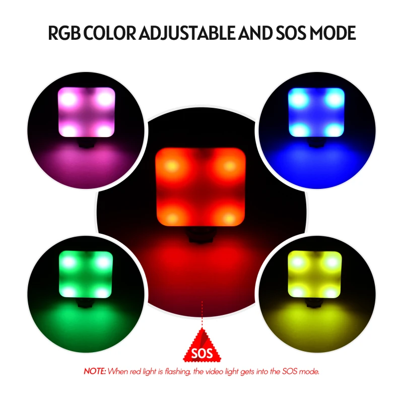 Andoer-Mini luz LED para vídeo KM-72B, luz de Color RGB multifuncional para cámara, luz de relleno con zapata fría, temperatura de Color ajustable - imagen 4