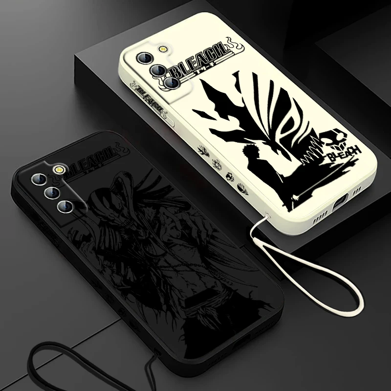 Funda de teléfono Anime BLEACH Kurosaki Ichigo para Samsung Galaxy S24, S23, S22, S21, S20 Pro FE Plus, Ultra Liquid Left Rope Cover - imagen 2
