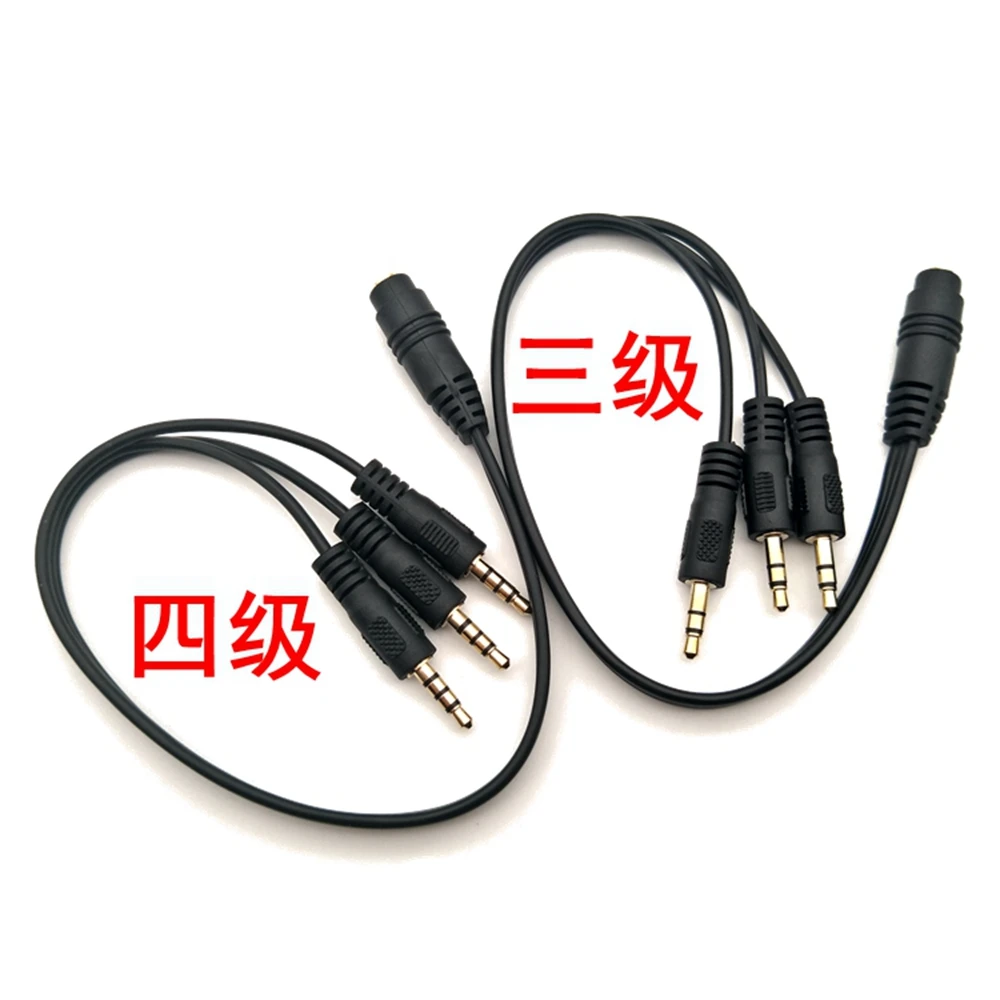 Conector estéreo hembra de 3,5mm a cable de audio con enchufe estéreo de 3*1/8 "3,5mm, cable distribuidor de audio estéreo de 1 entrada y 3 salidas de 0,3 m - imagen 4