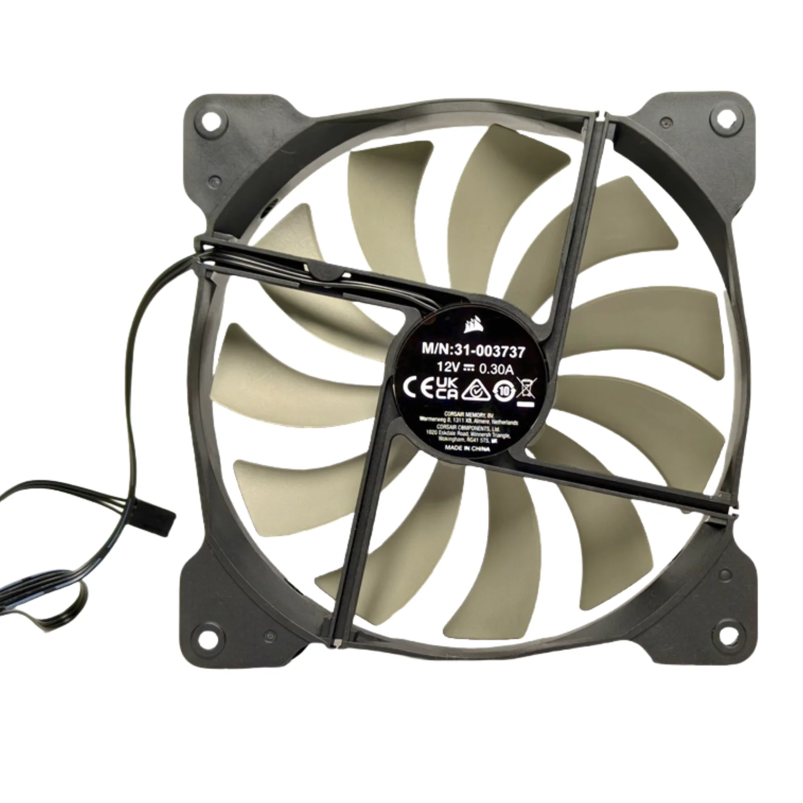 14025 Ventilador de refrigeración industrial de 14 cm 140x140x25 mm 12 V 0.30 A - Ventilador silencioso con cubierta de PC de 3 cables 1050 RPM para computadora/PSU/fuente de alimentación - imagen 5