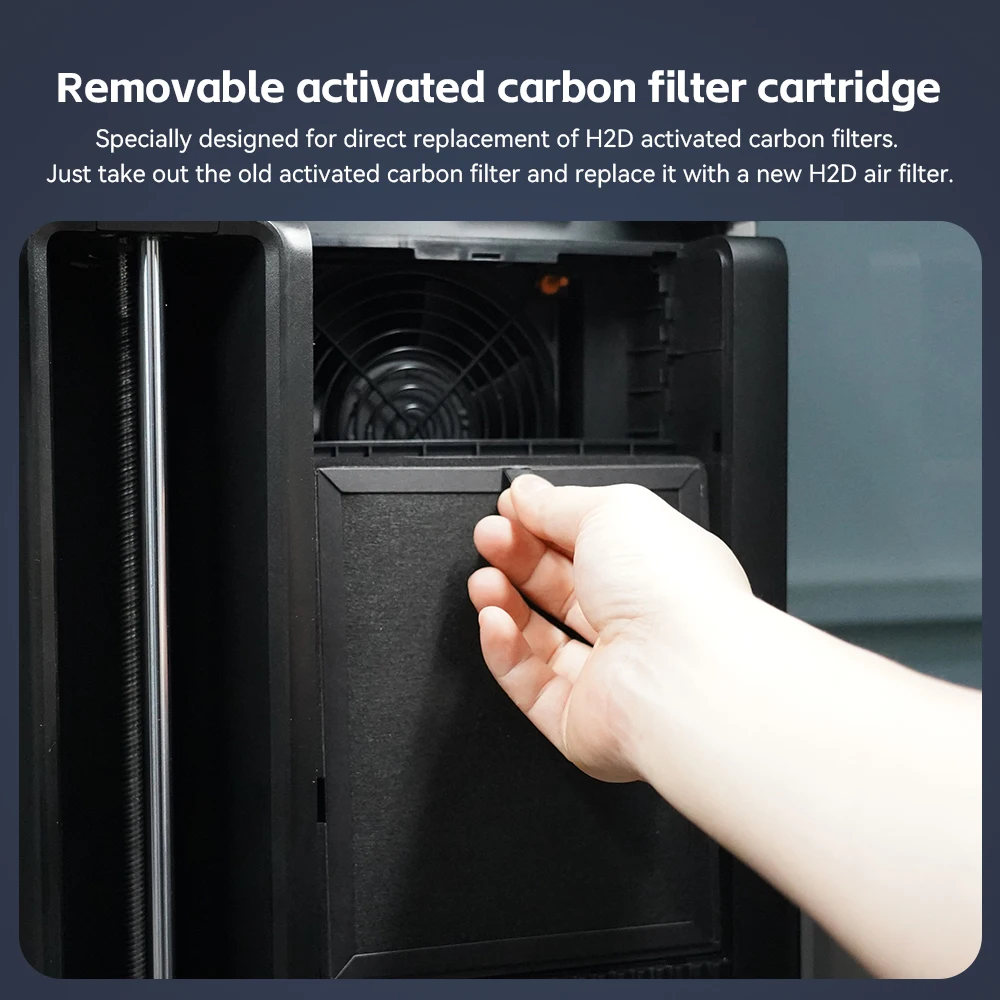 Filtro de aire H2D para laboratorio Bambu, elemento de carbón activado, filtro purificador de aire, piezas de repuesto para impresora 3D para filtro de carbón H2D - imagen 4