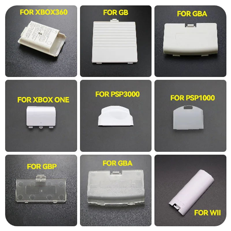 1PC For GB GBA GBC GBP Wii Battery Cover Lid Door Replacement For PSP 1000 2000  Door Case For Xbox One  Xbox360 Back White - imagen 2