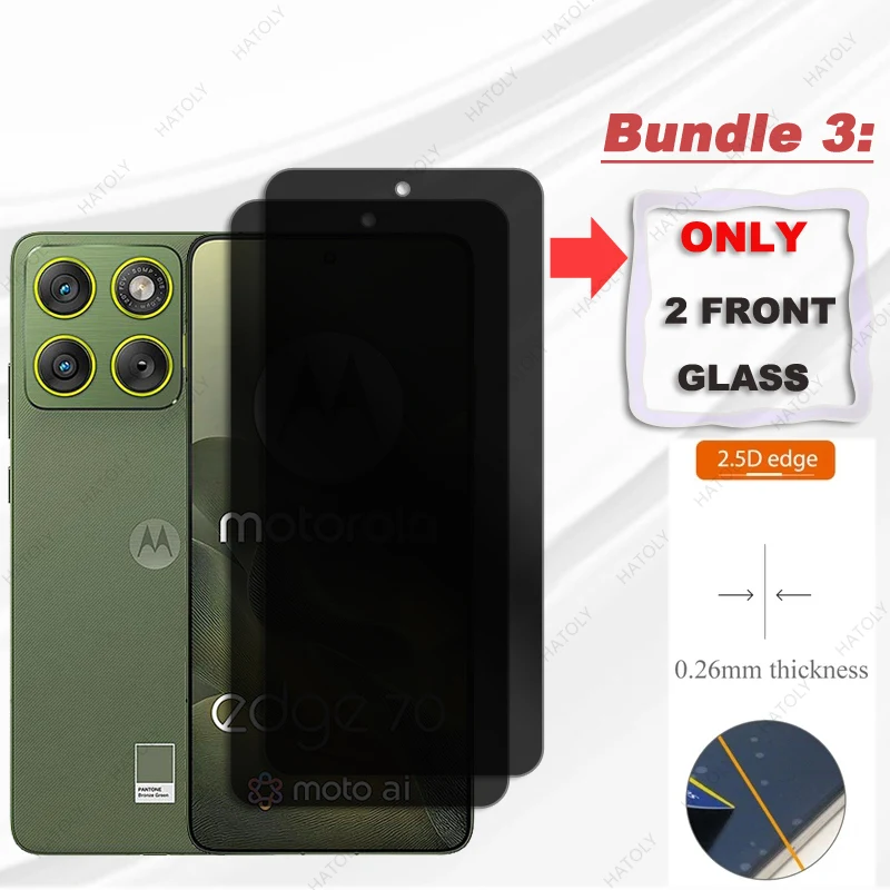 Protector de pantalla de privacidad para Motorola Edge 70, vidrio para Moto X70 Air, vidrio antiespía, Protector de lente de cámara, vidrio antideslumbrante - imagen 3