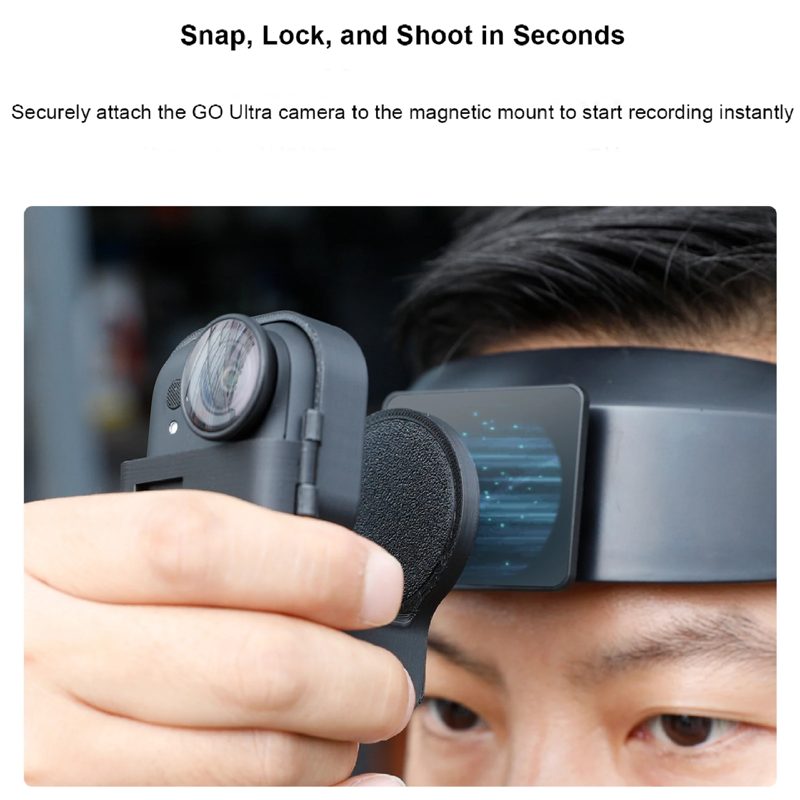Diadema magnética de liberación rápida para cámara deportiva Insta360 Go Ultra, accesorios de primera vista - imagen 5