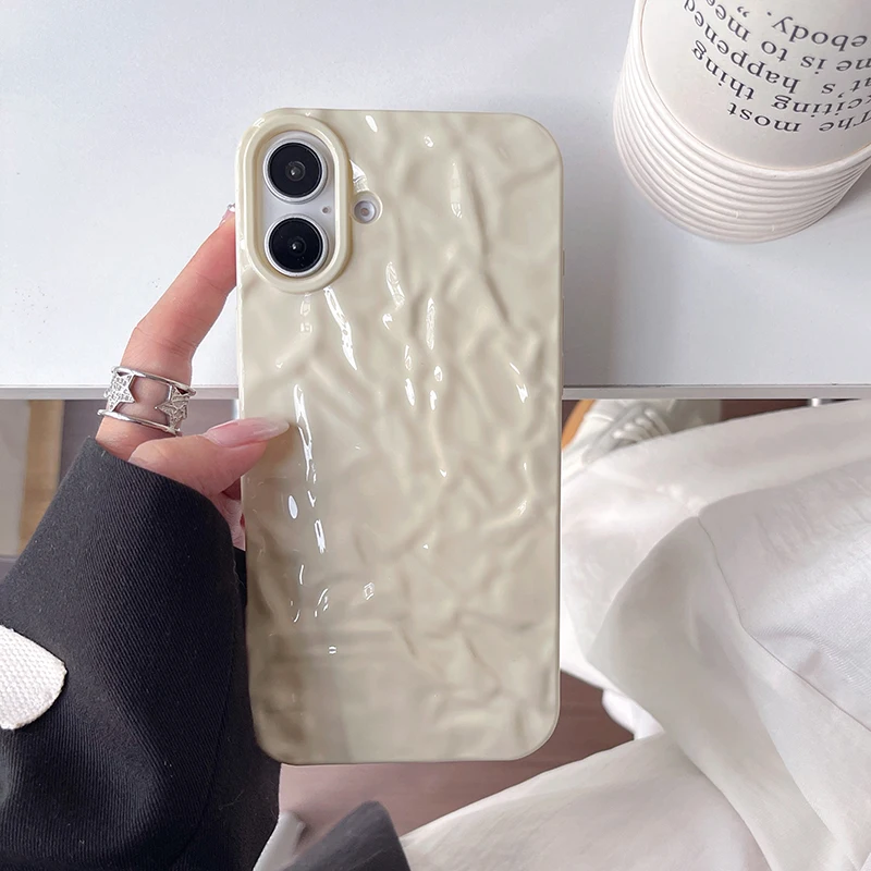 Funda de teléfono con textura de meteorito blanco brillante a la moda para iPhone 16 Pro Max 15 14 13 12 11 Pro Max 14 Plus, funda trasera de TPU brillante - imagen 5