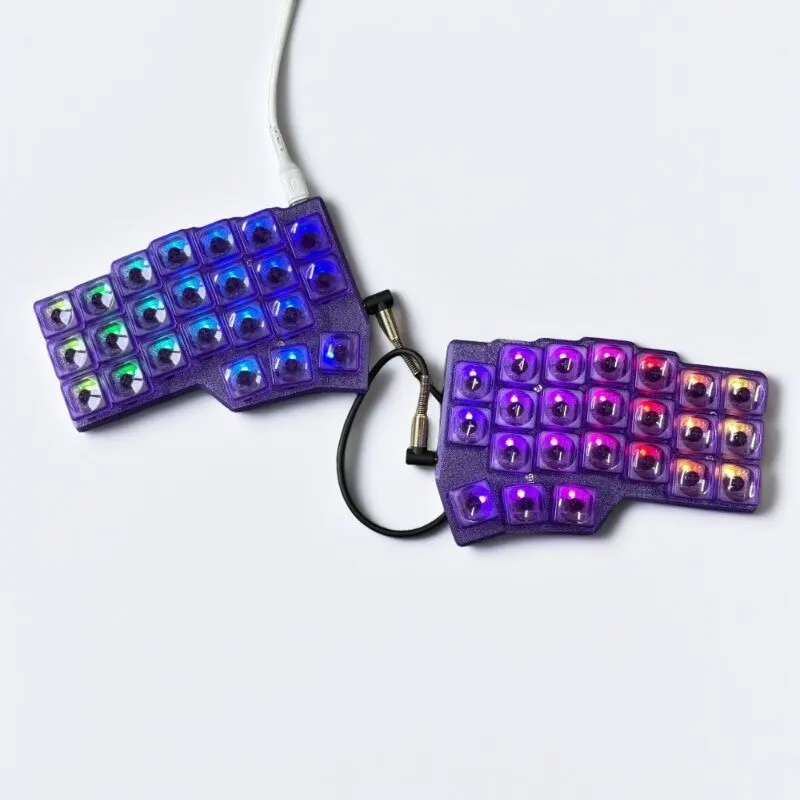 Teclado dividido con cable Corne Choc, teclado dividido personalizado RGB de intercambio en caliente ergonómico de modo único para teclado VIAL izquierdo y derecho - imagen 2