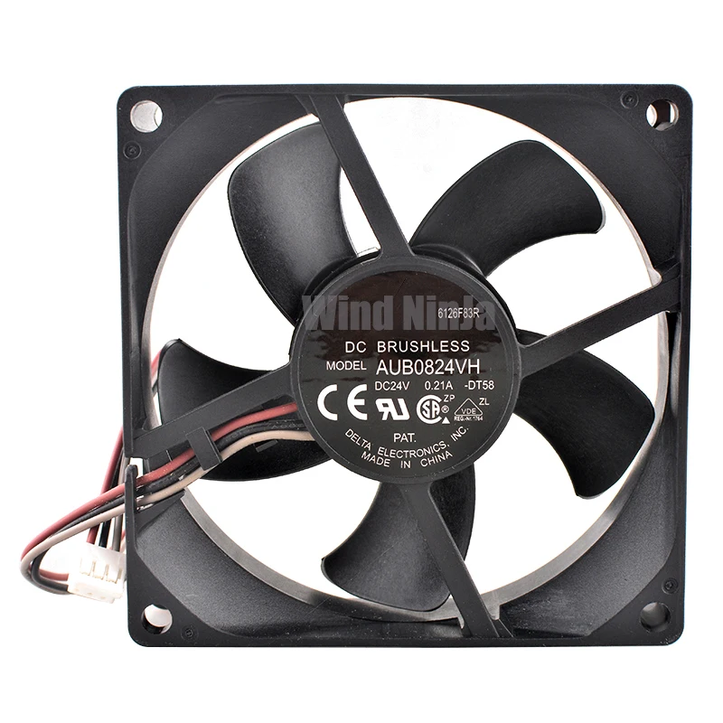 AUB0824VH Ventilador de flujo axial de 8 cm 80 mm DC24V 0.21A Conector de 3 pines Ventilador de enfriamiento de 4200 rpm para convertidor de frecuencia 80x80x25 mm - imagen 3