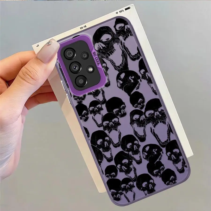 Funda para Samsung Galaxy A14 A12 A13 A20s A11 A16 A02 A06 A15 A50 A04e A03 funda trasera para teléfono esqueleto calavera - imagen 4