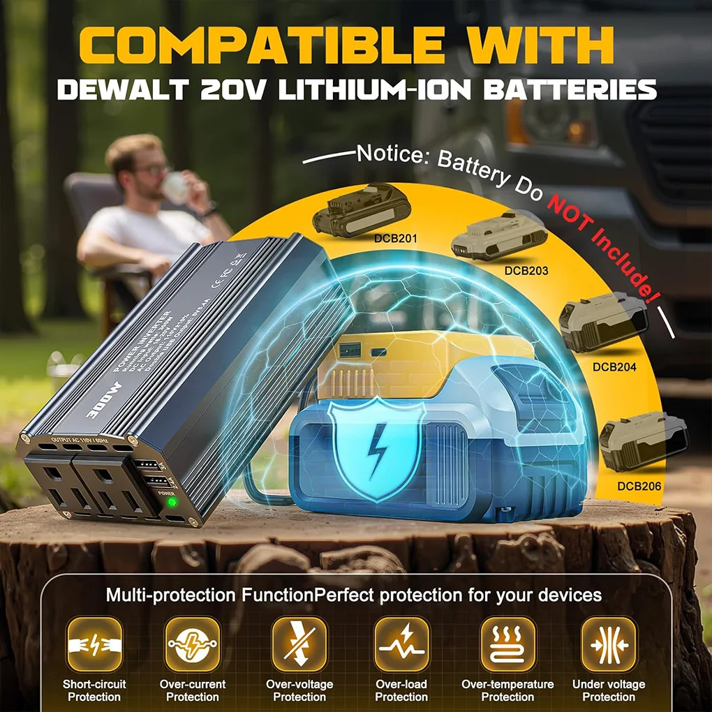 Convertidor inversor de coche 300W DC 20V a 110V 220V encendedor de cigarrillos a enchufes adaptador inversor USB de carga rápida enchufe estadounidense