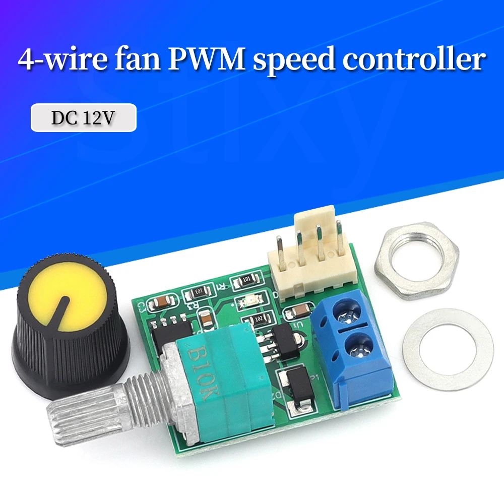 Controlador de velocidad PWM para ventilador de ordenador de cuatro cables DC12V con chasis de interruptor, el control de velocidad del ventilador de 4 cables puede apagar 3A