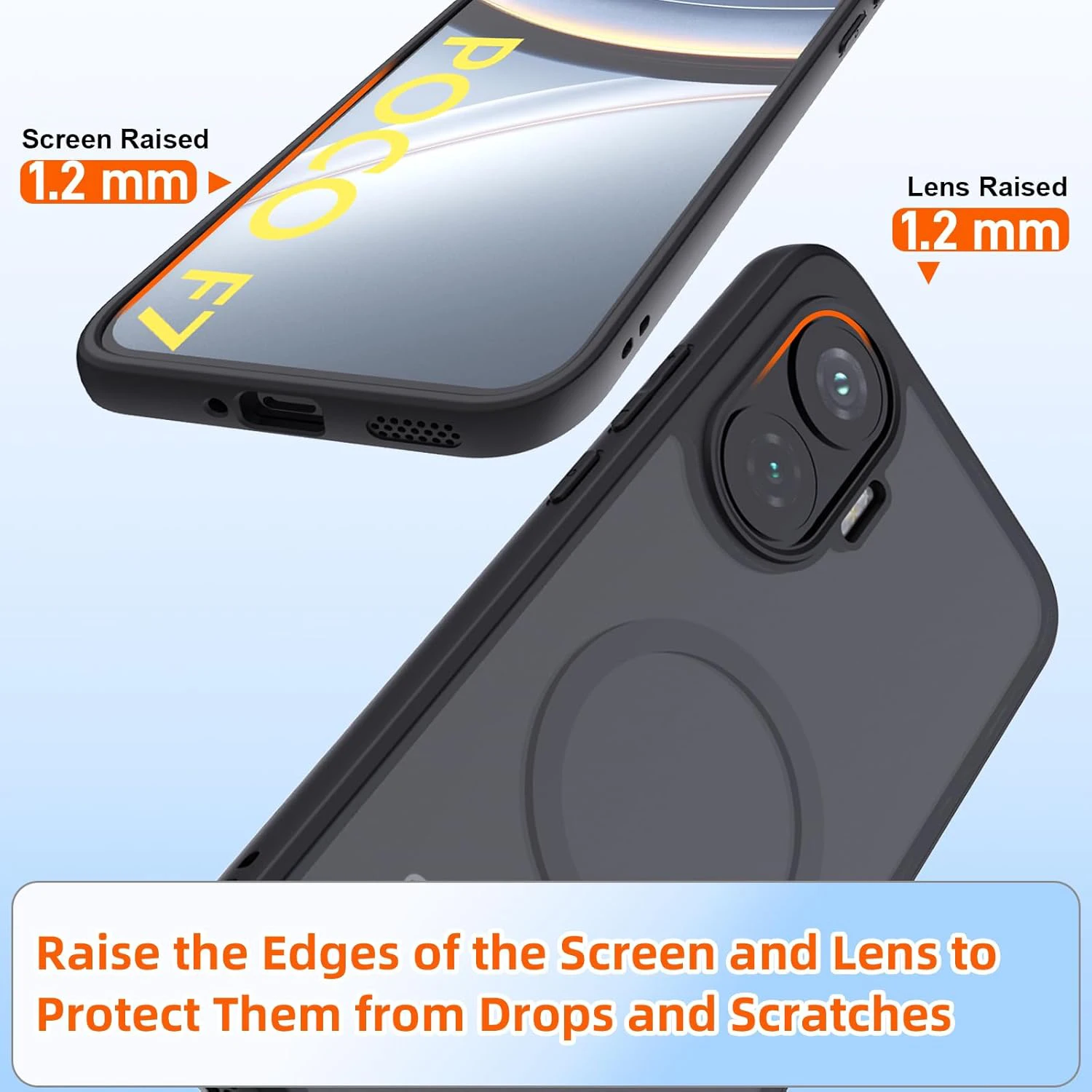 Funda de carga inalámbrica magnética Magsafe de alta calidad para Xiaomi Poco F7 PocoF7 5G, funda trasera mate a prueba de golpes - imagen 5