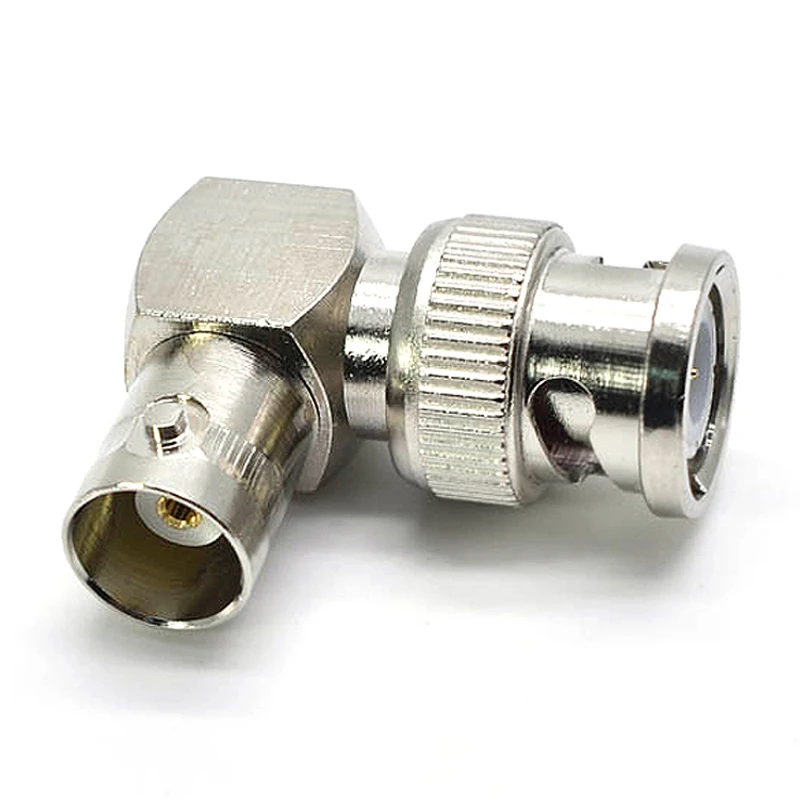 1 Uds Q9 BNC macho hembra conector de ángulo recto de 90 grados BNC macho a BNC hembra adaptador de vídeo en forma de L latón niquelado - imagen 3