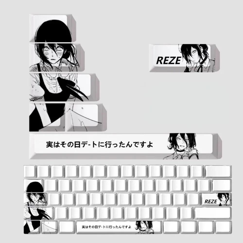 Teclas de personajes temáticos de Anime de motosierra, teclas con personalidad de cereza alta Pbt, teclas de teclado mecánico de sublimación térmica - imagen 4