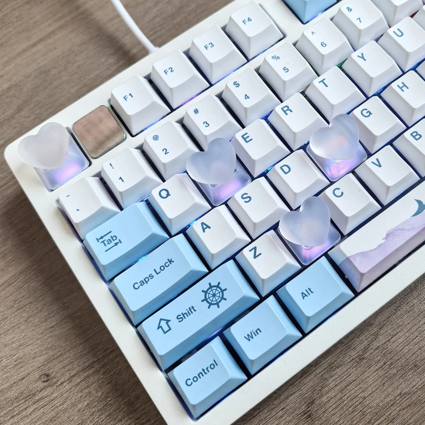 DIY Love Keycap juego Teclado mecánico lindo transparente en forma de corazón juego Teclado mecánico decoración altura Keycap - imagen 3