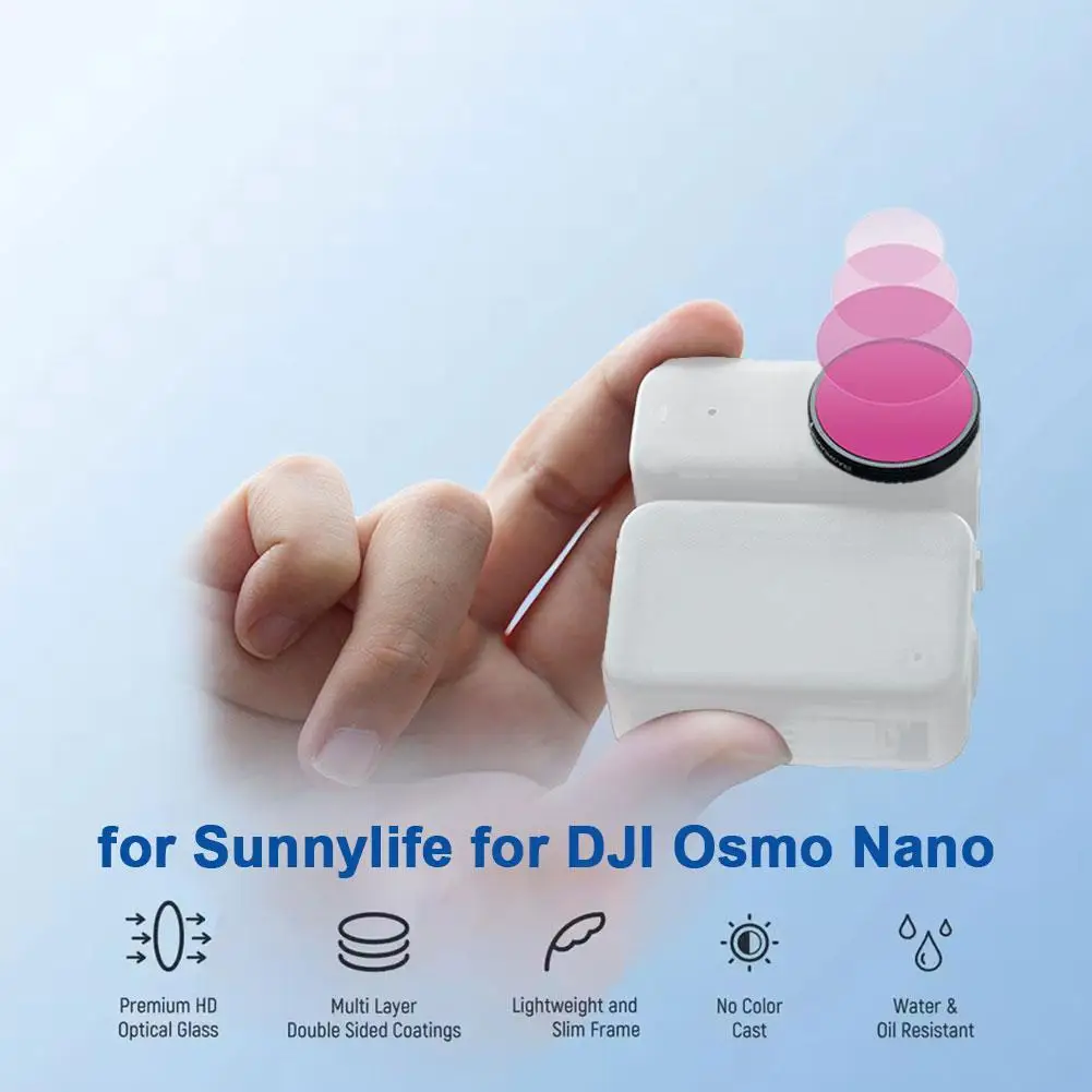 Sunnylife para DJI Osmo Nano filtro MCUV/ND8/ND16/CPL/1/4 accesorios de Cámara de Acción suave negro filtros de lente protectores impermeables - imagen 5
