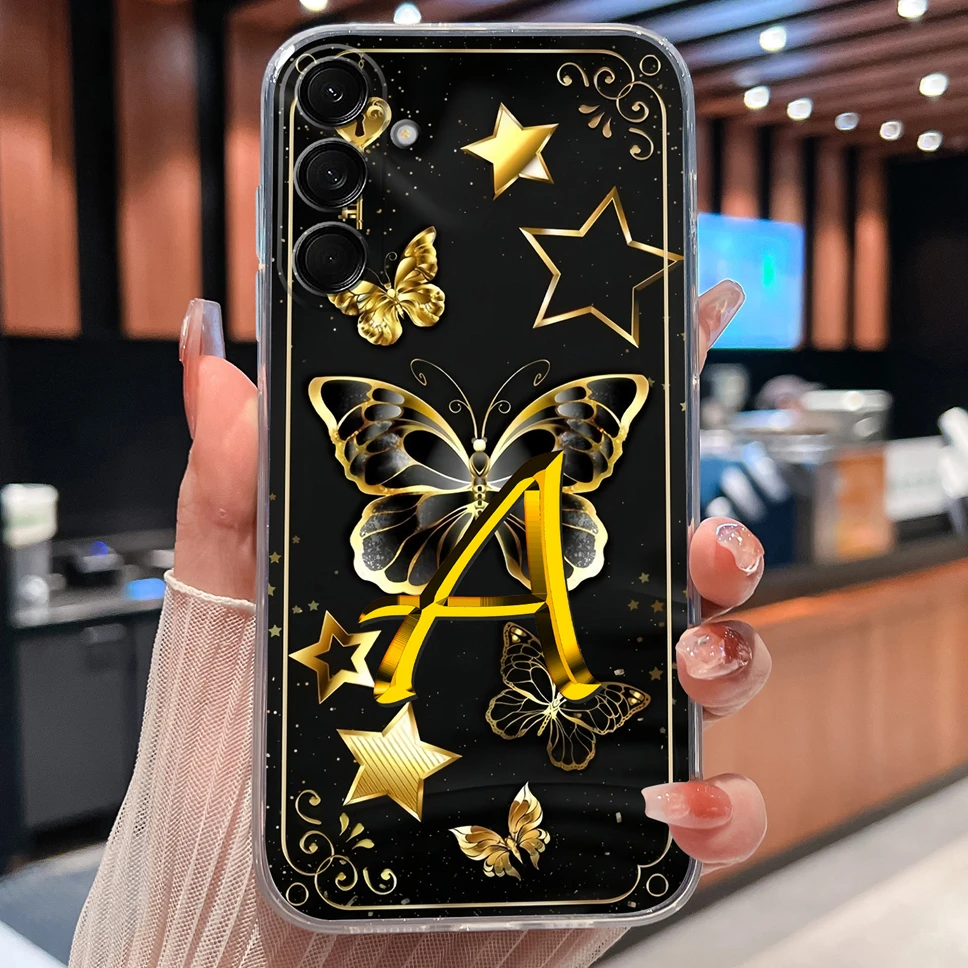 Para Samsung Galaxy M55 C55 F55 5G funda de teléfono letras de mariposa suave delgada TPU funda de silicona transparente para GalaxyM55 C 55 F 55 Shell - imagen 3