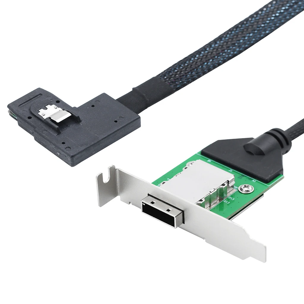 External Mini SAS HD SFF-8087 / SFF-8643 to SFF-8088 PCBA Female Conversion Cable with Low Profile Bracket for Server Adapter - imagen 5