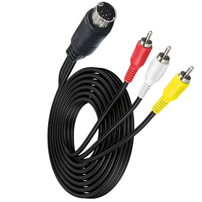 Cable S-Video Mini DIN 10 pines macho a 3 RCA Cable de vídeo macho Cable AV Terminal S Cable de 10 pines a 3 RCA - imagen 4