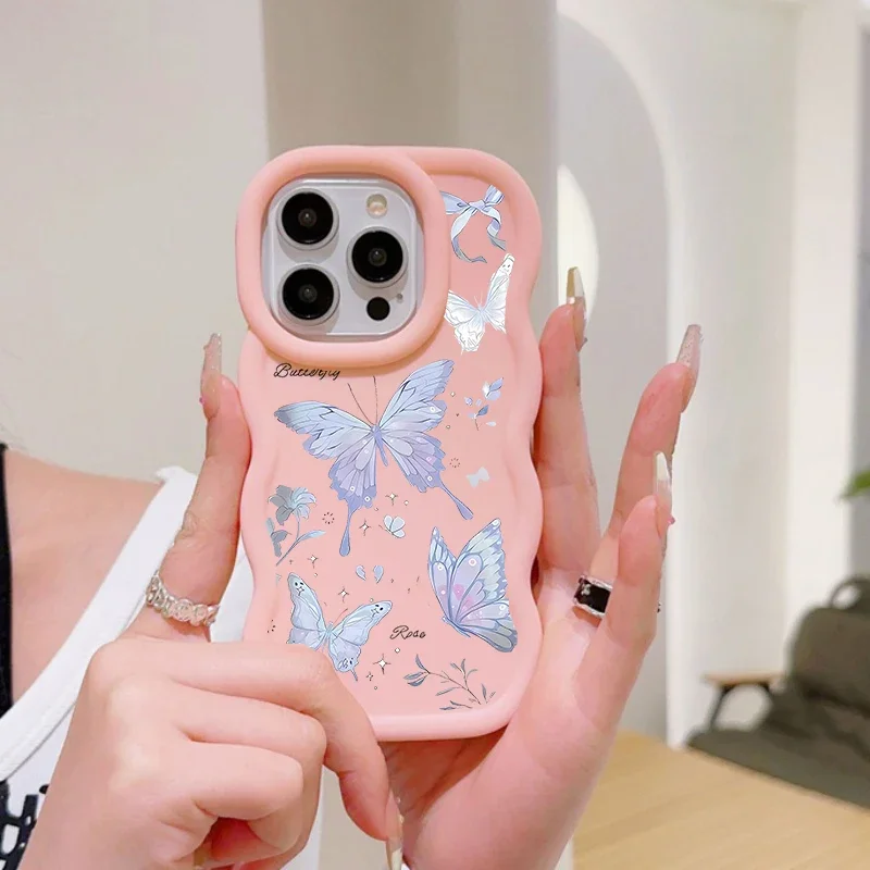 Funda de teléfono para VIVO Y03 Y28 Y17S Y22S Y21S Y33S Y36 Y38 Y02 Y15S Y15A V25 V27 V29 V30 Pro V27E V29E cubierta mariposa Retro - imagen 3