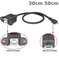 Cable USB 2.0 B a Micro USB 5 pines con Tornillo para Panel Escáner