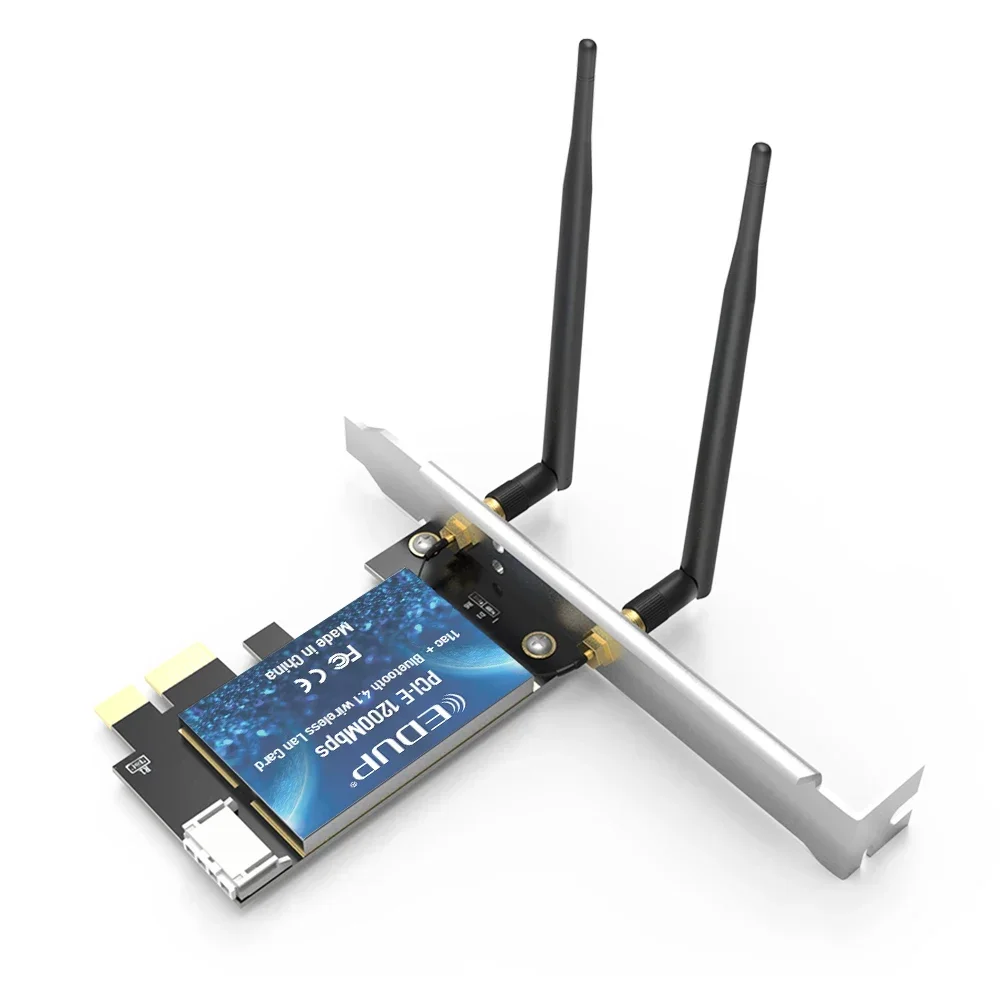 AC1200Mbps Wi-Fi con adaptador PCI Express Bluetooth con antena 2*5dBi wifi tarjeta de ordenador portátil ethernet usb adaptador wifi 1200mbps - imagen 2