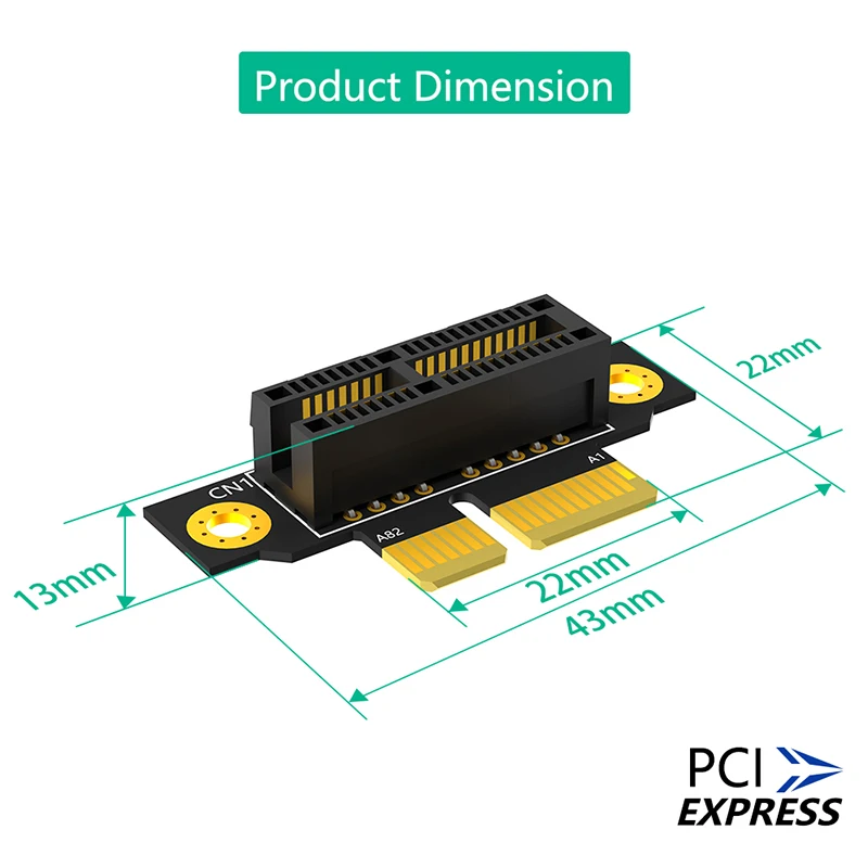 Tarjeta elevadora PCIE X1 3,0 de 20mm, placa elevadora inversa de 90 grados macho a hembra, adaptador convertidor PCI Express 1X a 1X, placa elevadora para PC de servidor 1U - imagen 3