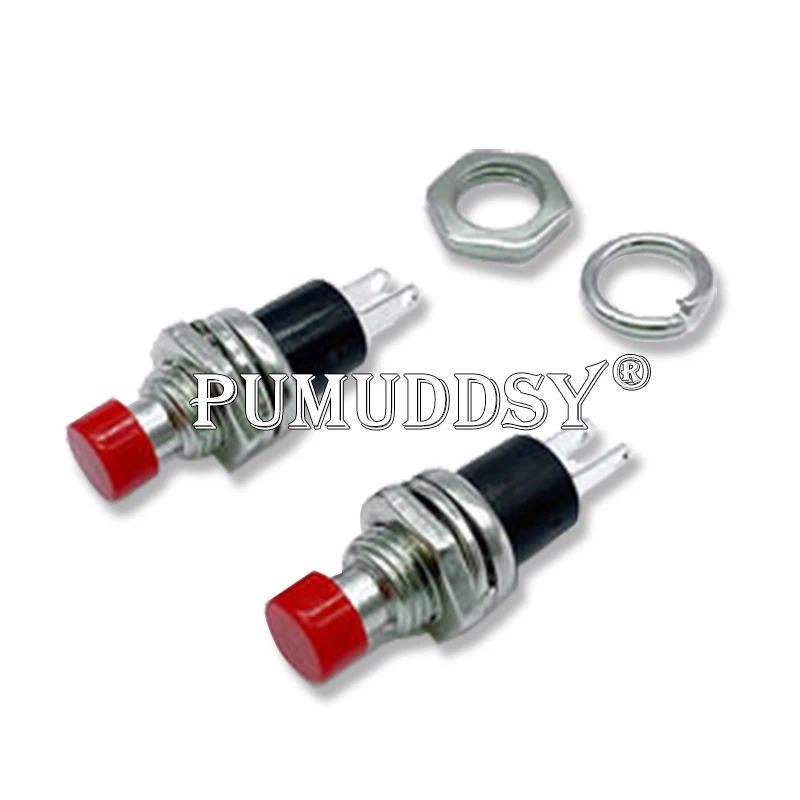 10 Uds interruptor de botón momentáneo PBS-110 7MM rojo negro blanco azul amarillo verde normalmente abierto sin bloqueo pequeño interruptor de botón - imagen 2