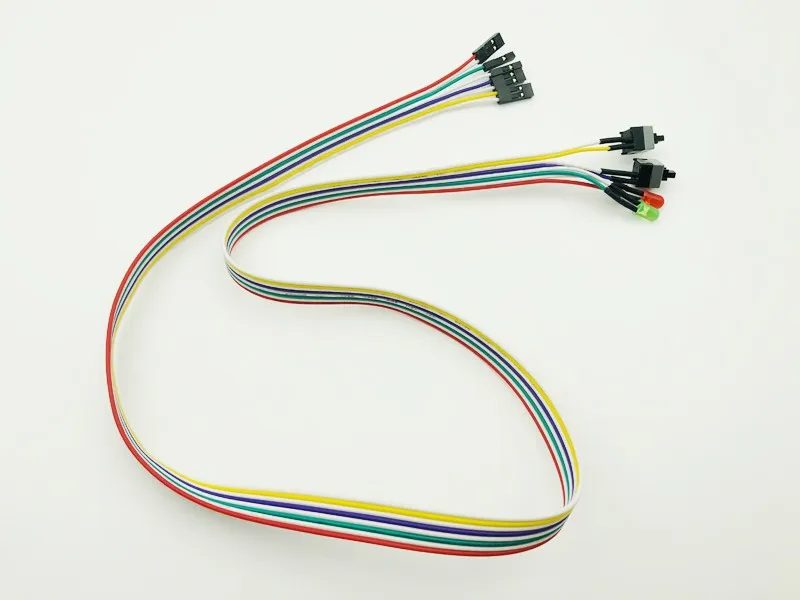 1 Juego de Cable de alimentación de placa base de ordenador de PC delgado de 66CM reinicio de encendido y apagado Original con luz LED interruptor de reinicio de energía de PC interruptor de botón - imagen 2