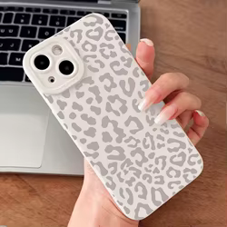 Funda con estampado de leopardo gris minimalista Animal para Samsung Galaxy A56 A16 A35 A55 A34 A54 A53 S25 Ultra S24 FE S23 Plus S22 S21