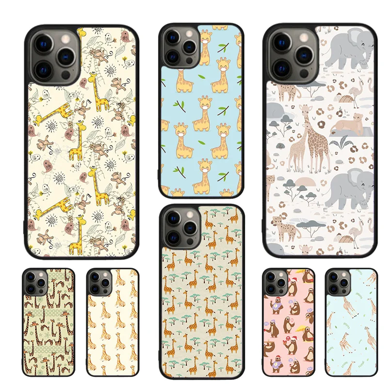 Funda de teléfono con diseño de jirafa para iPhone 17 Air 16 15 14 11 12 13 Pro MAX Plus