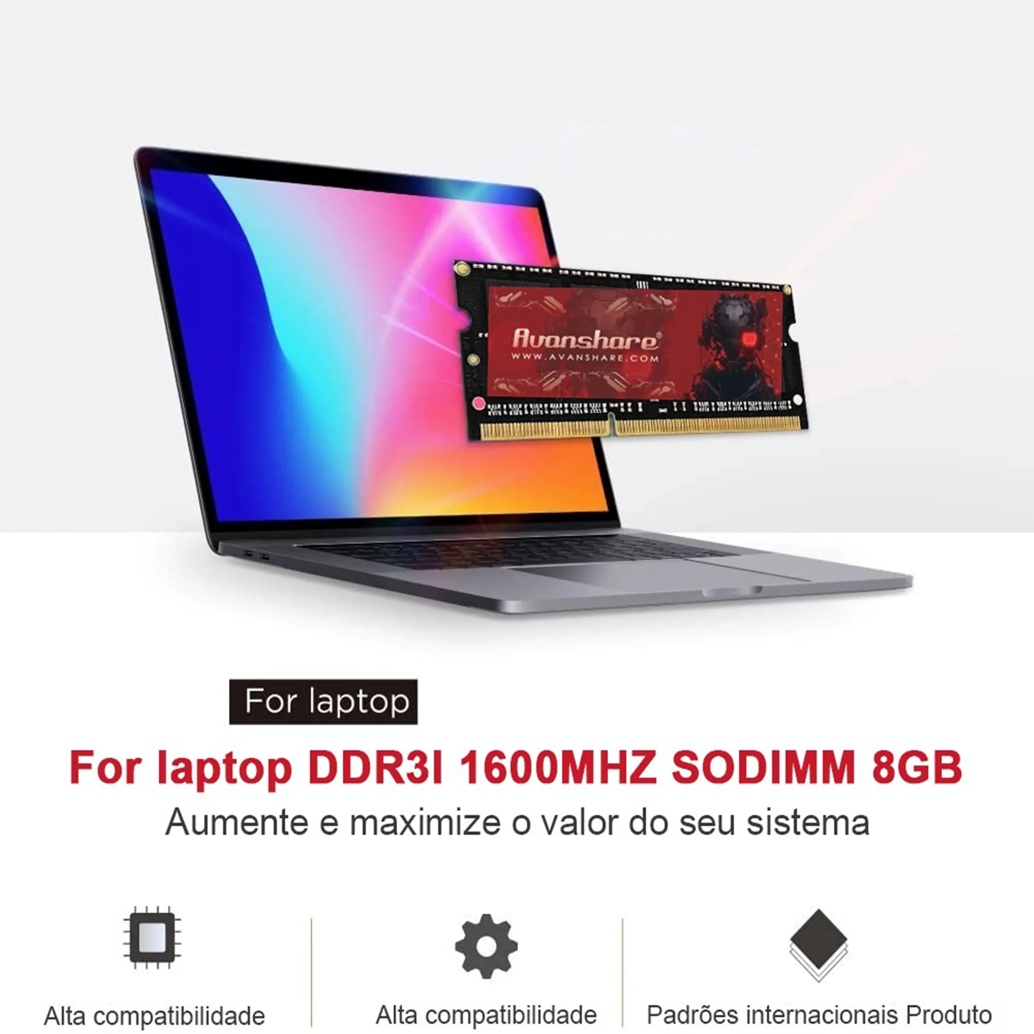 Avanshare Memoria Ram DDR5 DDR4 DDR3 DDR3L 4GB 8GB 16GB 32GB 1333 1600 2400 2666 3200 5600MHz Sodimm Computadoras portátiles - imagen 5