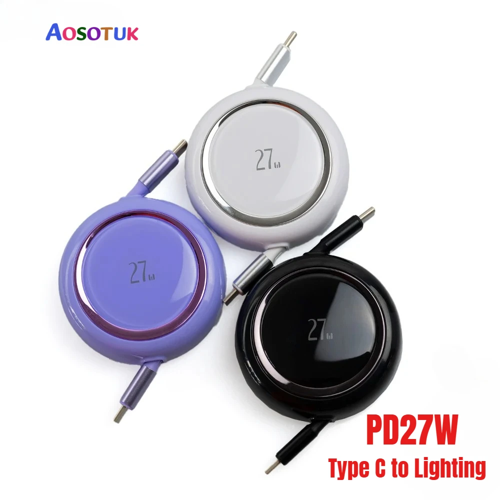 Cable USB C PD 27W para iPhone 14 13 12 11 Pro Max Xs 8 Plus Cable 3A Cable de carga rápida Cable de datos tipo C para iPhone 6 7 8 - imagen 2