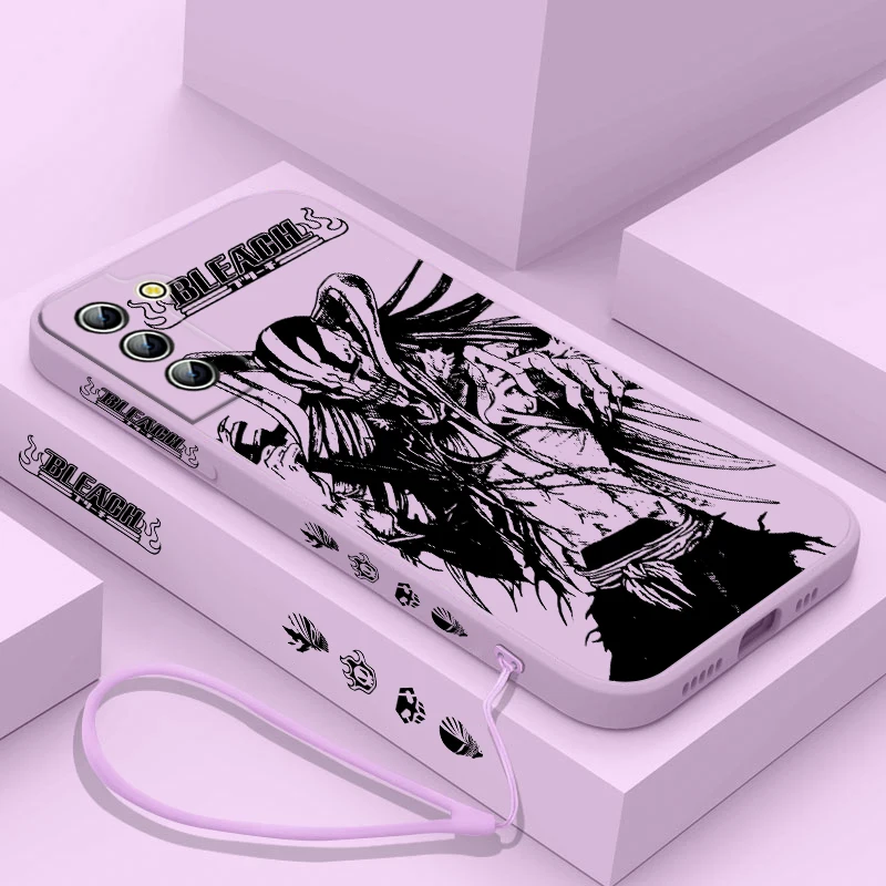 Funda de teléfono Anime BLEACH Kurosaki Ichigo para Samsung Galaxy S24, S23, S22, S21, S20 Pro FE Plus, Ultra Liquid Left Rope Cover - imagen 5